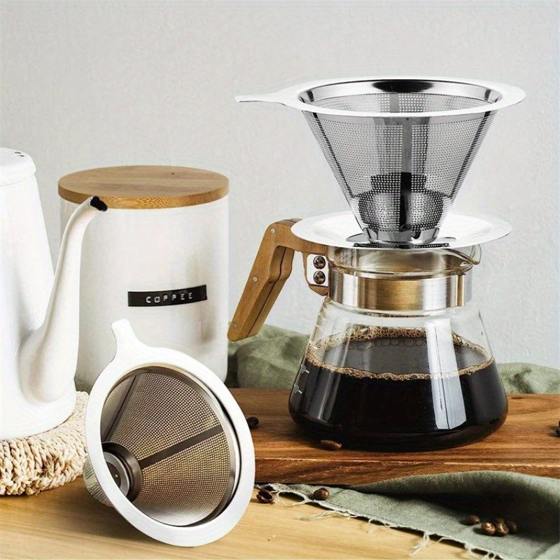 Reusable Stainless Steel Pour Over Coffee Dripper Single Cup Coffee Maker