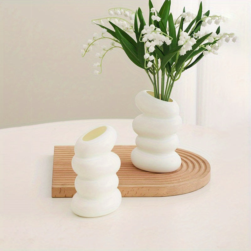 Modern Nordic Plastic Flower Vase Cylinder Unbreakable for Tulips Home Decor