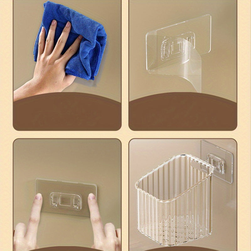 Botes de almacenamiento de pared para cocina, de plástico transparente, diseño abierto