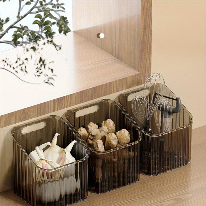 Botes de almacenamiento de pared para cocina, de plástico transparente, diseño abierto