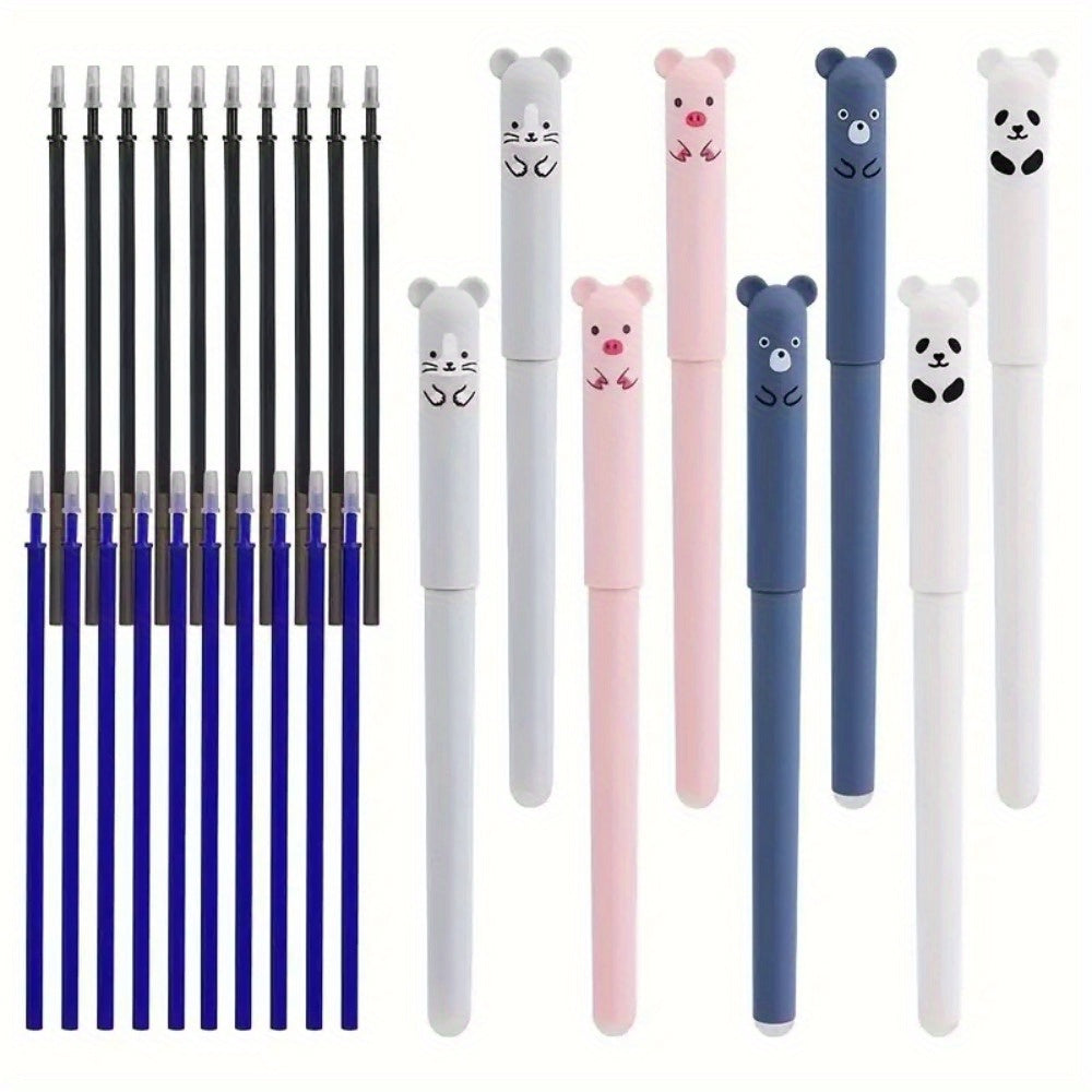 56-Piece Kawaii Panda Erasable Gel Pen Set Refillable Washable Stationery for School Office