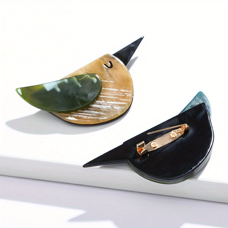 Broches de ave de acrílico, alfileres de solapa, accesorio de moda, lindo estilo punk