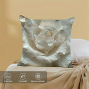 3D Embossed Flower Printed Sofa Pillow Cover Peach Skin 45x45cm
