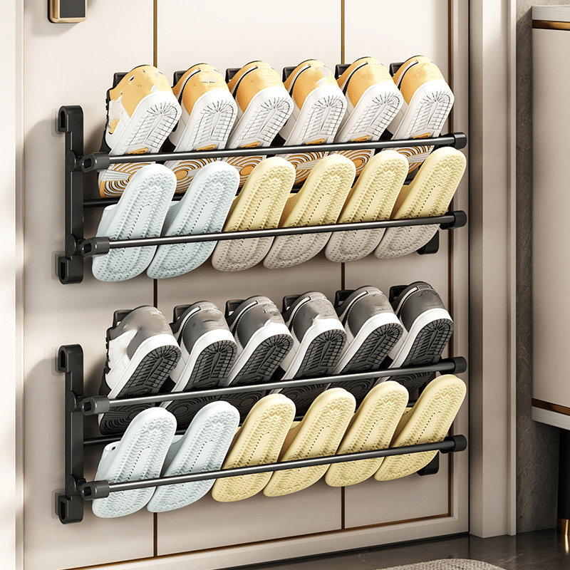 Over-the-Door Metal Shoe Rack Multi-Layer Organizer for Home Dorm Storage
