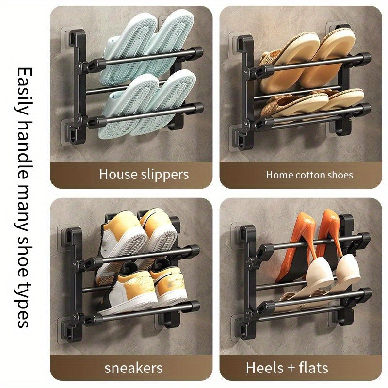 Over-the-Door Metal Shoe Rack Multi-Layer Organizer for Home Dorm Storage