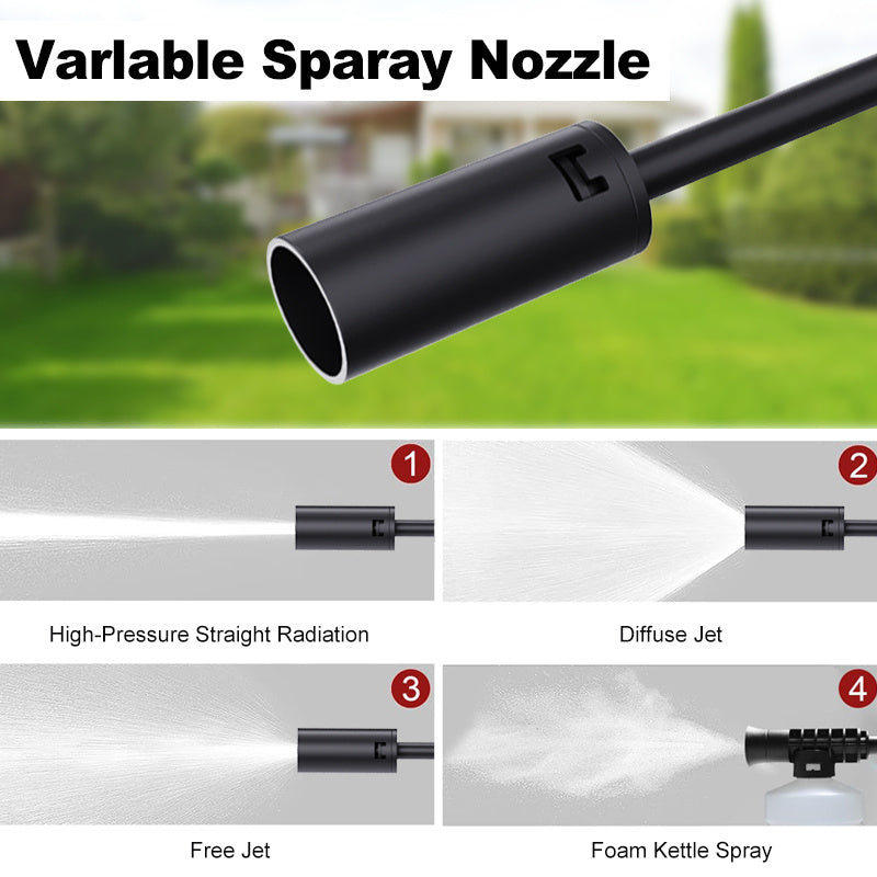 Cordless High Pressure Washer for Cars Floors Fences with Accessories