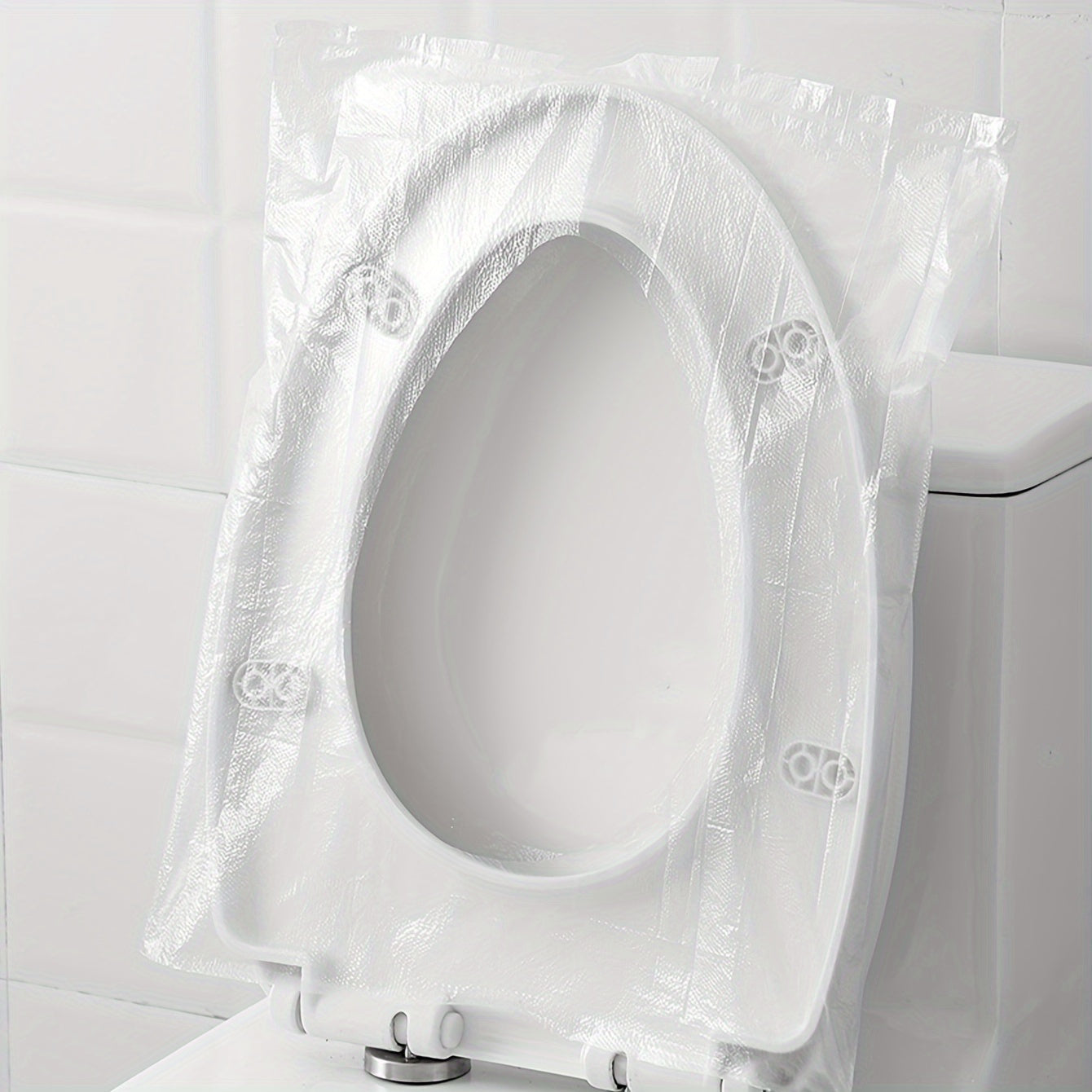 Disposable Toilet Seat Covers 50 Pack Waterproof Transparent Plastic Hygienic Cushioned Paper Alternative