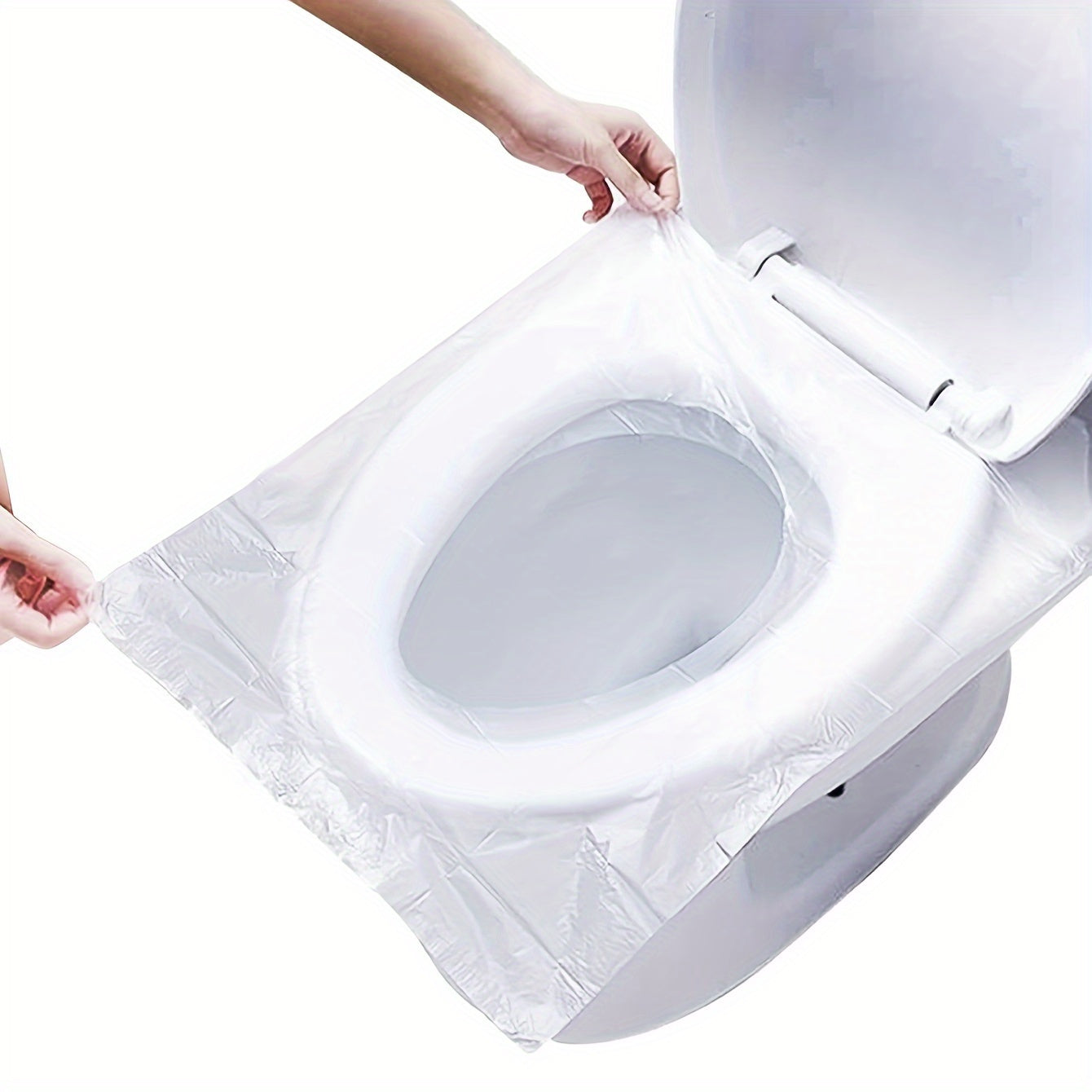 Disposable Toilet Seat Covers 50 Pack Waterproof Transparent Plastic Hygienic Cushioned Paper Alternative
