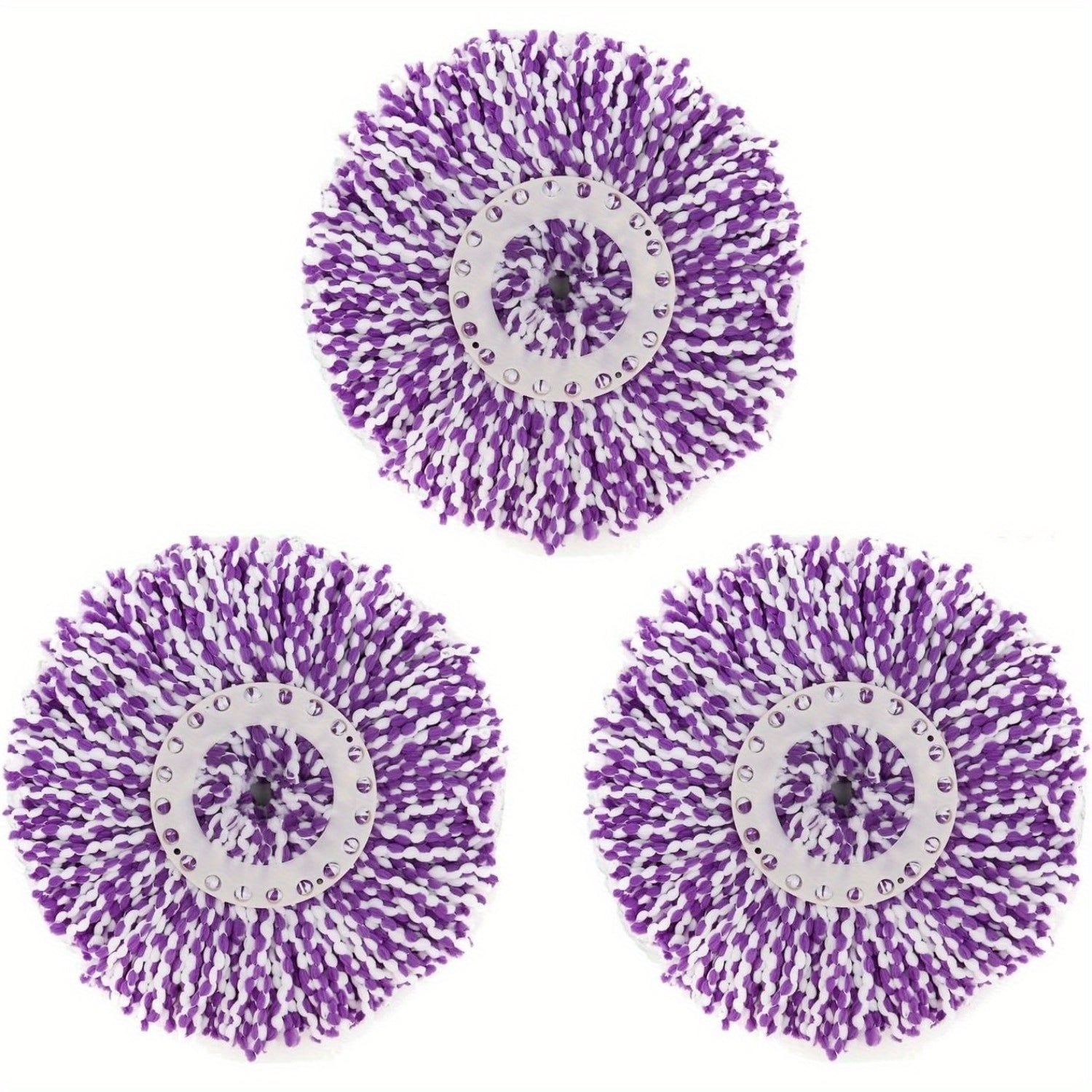 3 ta doira shaklidagi mikroto'qima mopp boshlarini 360° aylanuvchi sehrli mop uchun to'plami: Turli brendlar bilan mos - Uy tozalash uchun zarur almashtirish boshliqlari