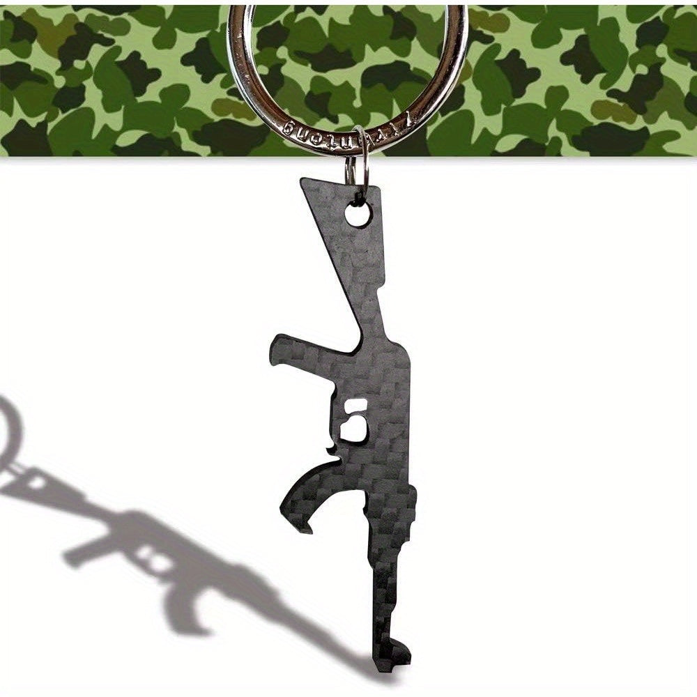 Carbon Fiber Bottle Openers Gun Design Ultralight Keychain Style Portable Beer Wine Opener for Outdoor Use