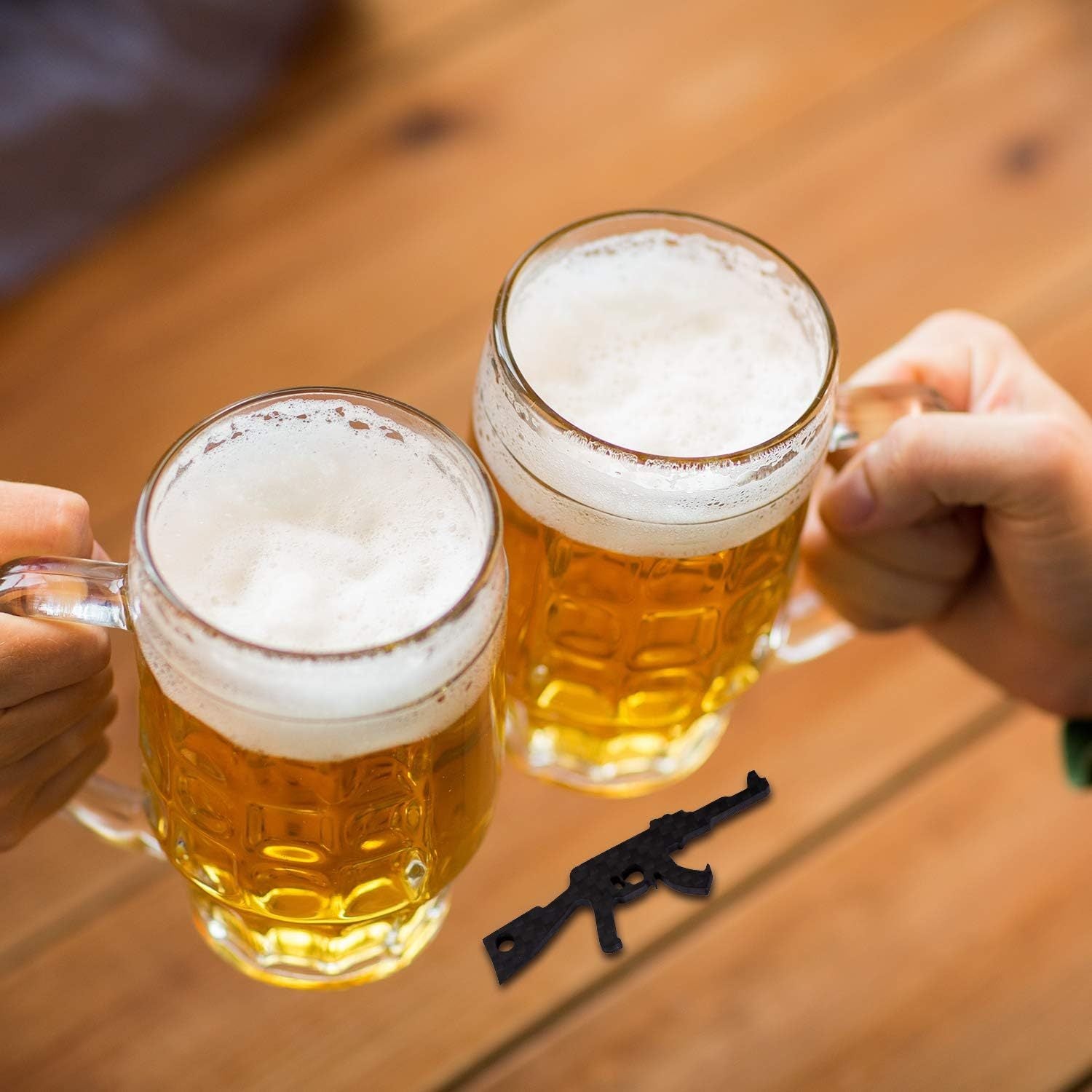 Carbon Fiber Bottle Openers Gun Design Ultralight Keychain Style Portable Beer Wine Opener for Outdoor Use