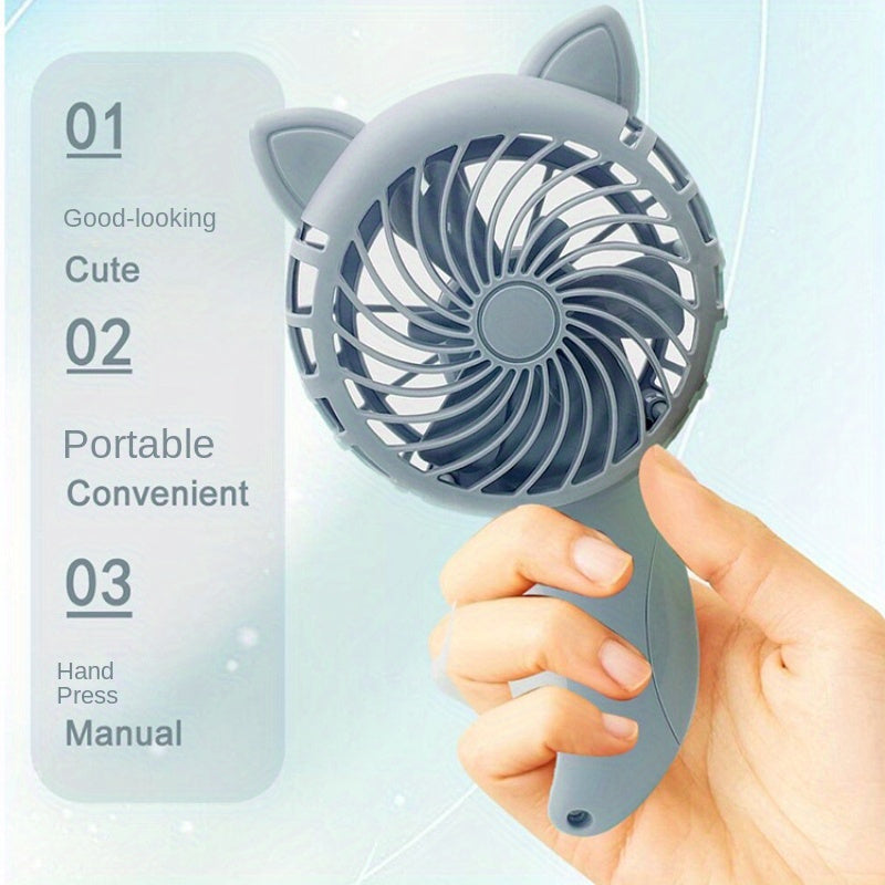 Mini Handheld Fan Portable Battery-Free ABS Material for Outdoor Activities Unisex