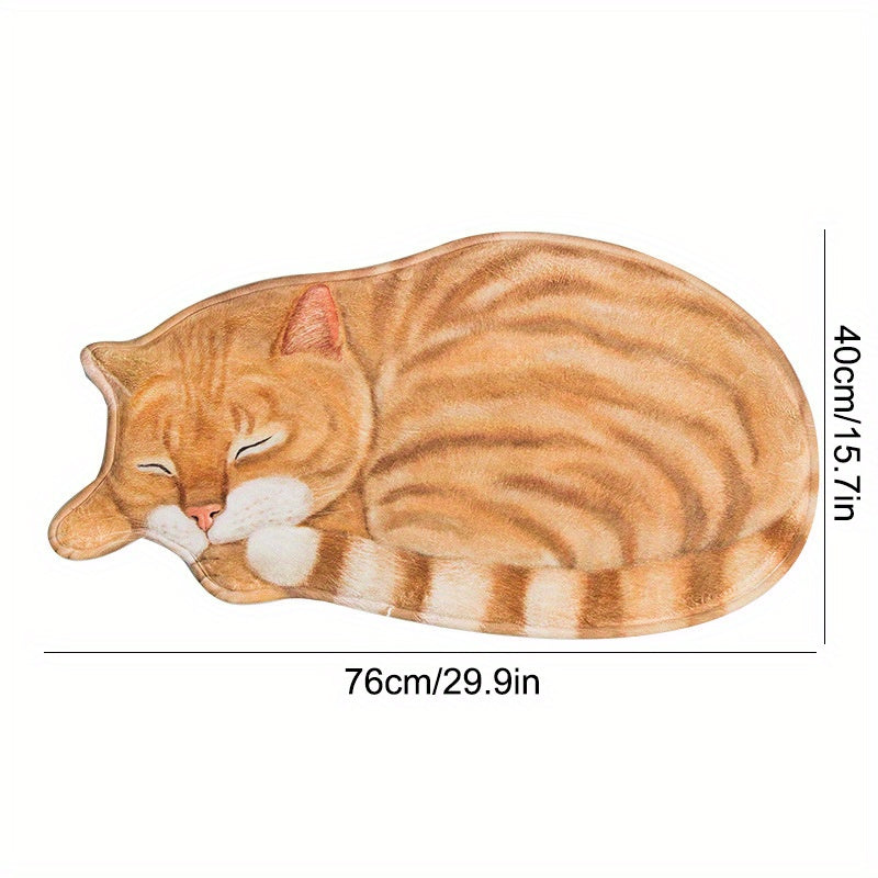 Cute Cat Floor Mat Absorbent Non-Slip Soft Kitchen Bathroom Decor