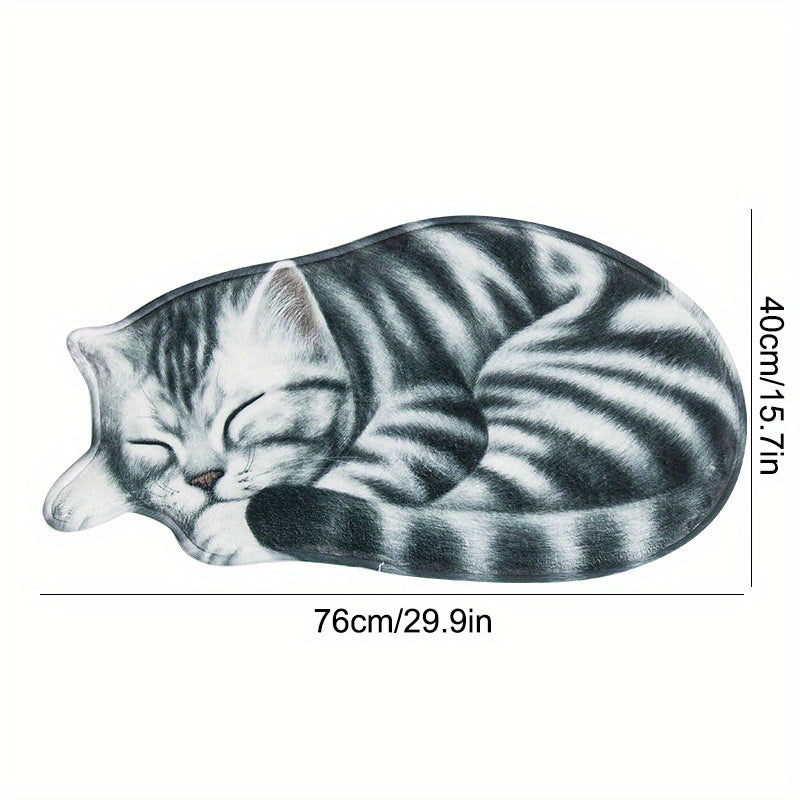 Cute Cat Floor Mat Absorbent Non-Slip Soft Kitchen Bathroom Decor