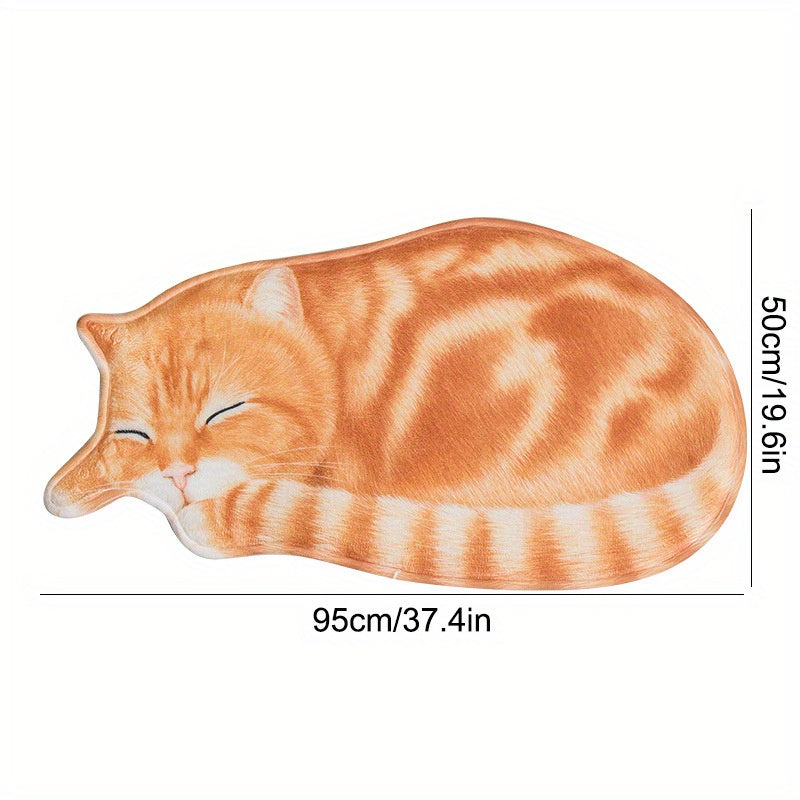 Cute Cat Floor Mat Absorbent Non-Slip Soft Kitchen Bathroom Decor