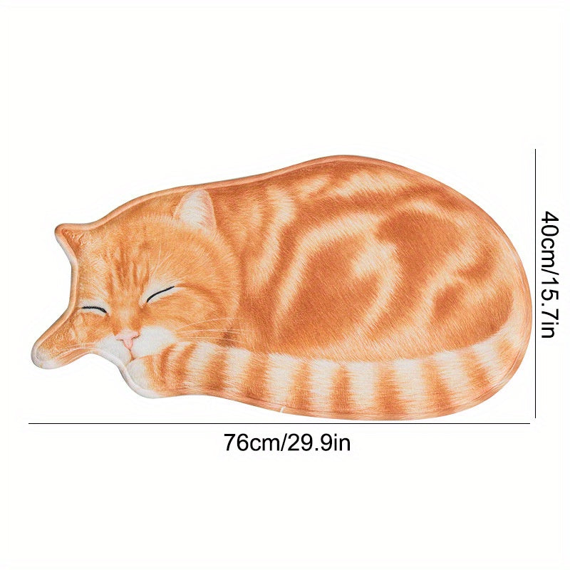 Cute Cat Floor Mat Absorbent Non-Slip Soft Kitchen Bathroom Decor