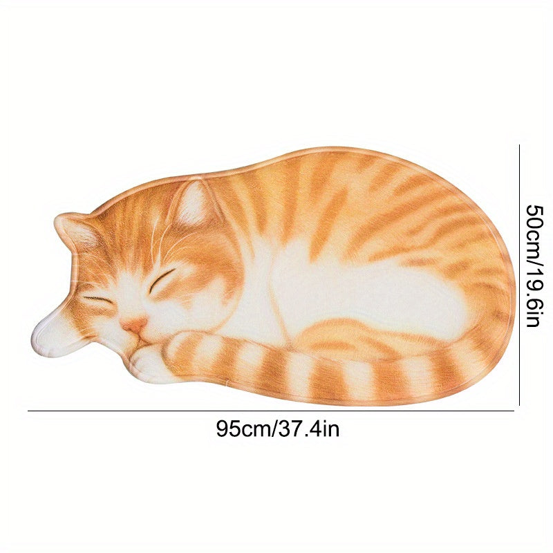 Cute Cat Floor Mat Absorbent Non-Slip Soft Kitchen Bathroom Decor