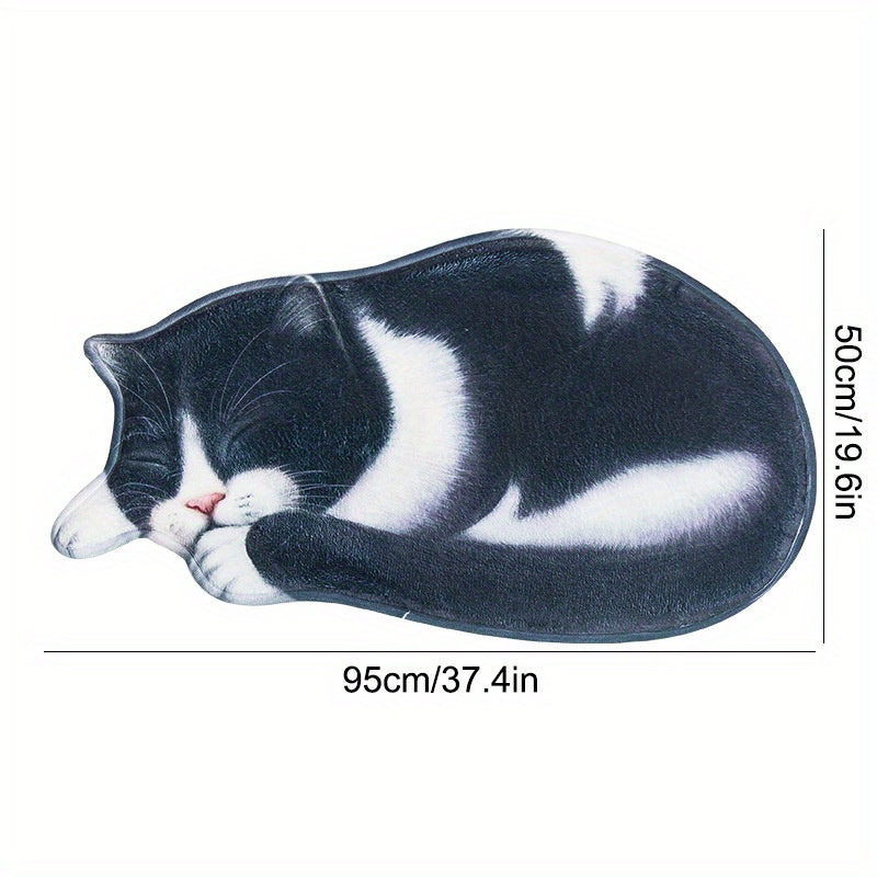 Cute Cat Floor Mat Absorbent Non-Slip Soft Kitchen Bathroom Decor