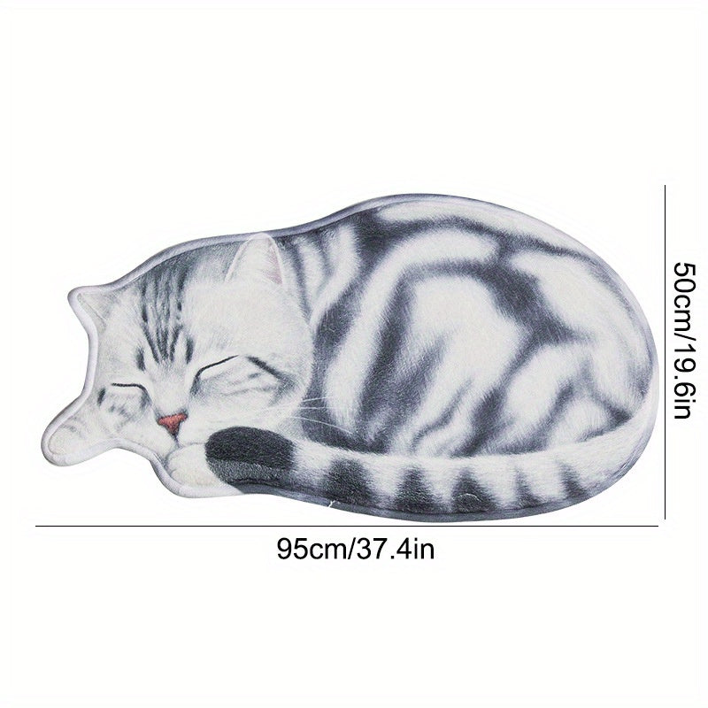 Cute Cat Floor Mat Absorbent Non-Slip Soft Kitchen Bathroom Decor