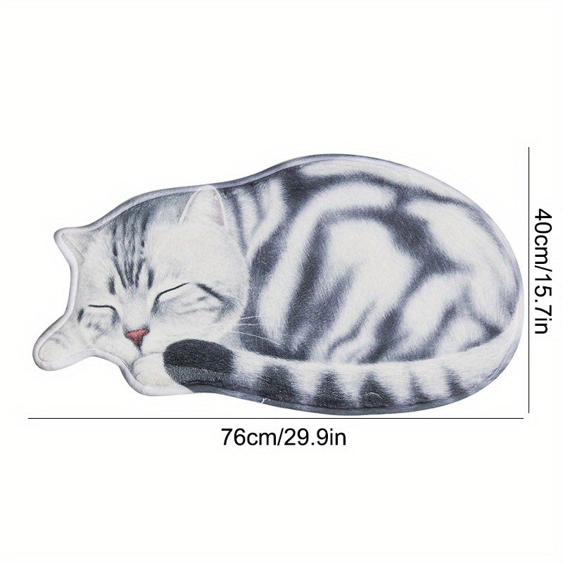 Cute Cat Floor Mat Absorbent Non-Slip Soft Kitchen Bathroom Decor