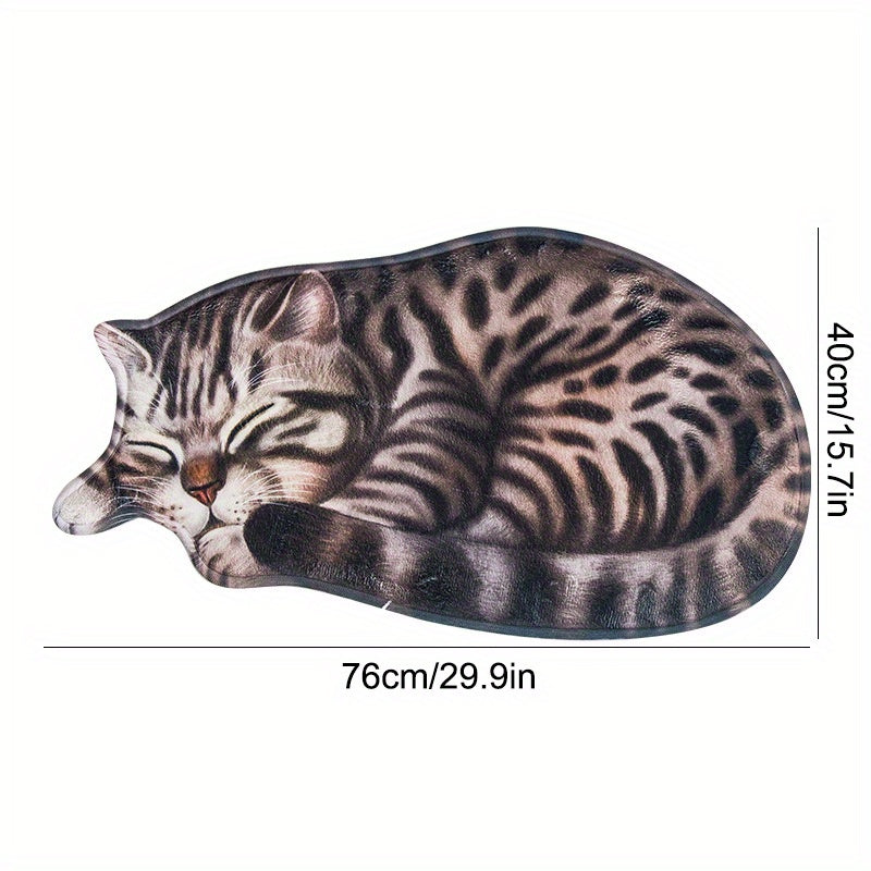 Cute Cat Floor Mat Absorbent Non-Slip Soft Kitchen Bathroom Decor