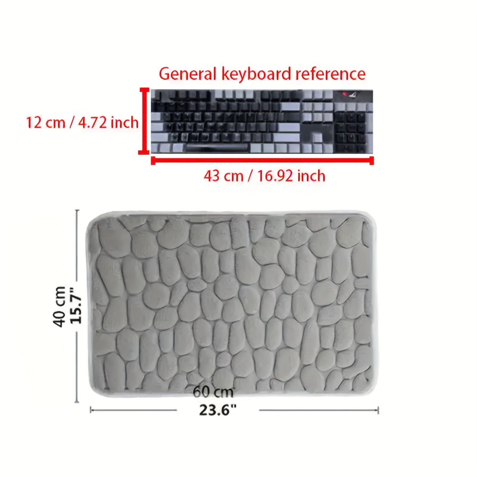 Cobblestone Memory Foam Bath Mat Non-Slip Quick-Dry Bathroom Rug