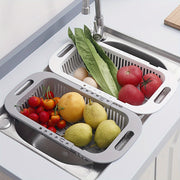 Expandable Plastic Dish Drainer Basket for Kitchen Sink Organizer