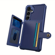 Faux Leather Card Holder Phone Case for Galaxy A55 5G A35 5G with Card Slot Shockproof Durable TPU Flip Wallet
