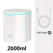 Портативный ультразвуковой увлажнитель с USB, двойной туман, тихая работа, аромотерапия, ночник на 7 цветов, автоматическое отключение для дома и путешествий.
