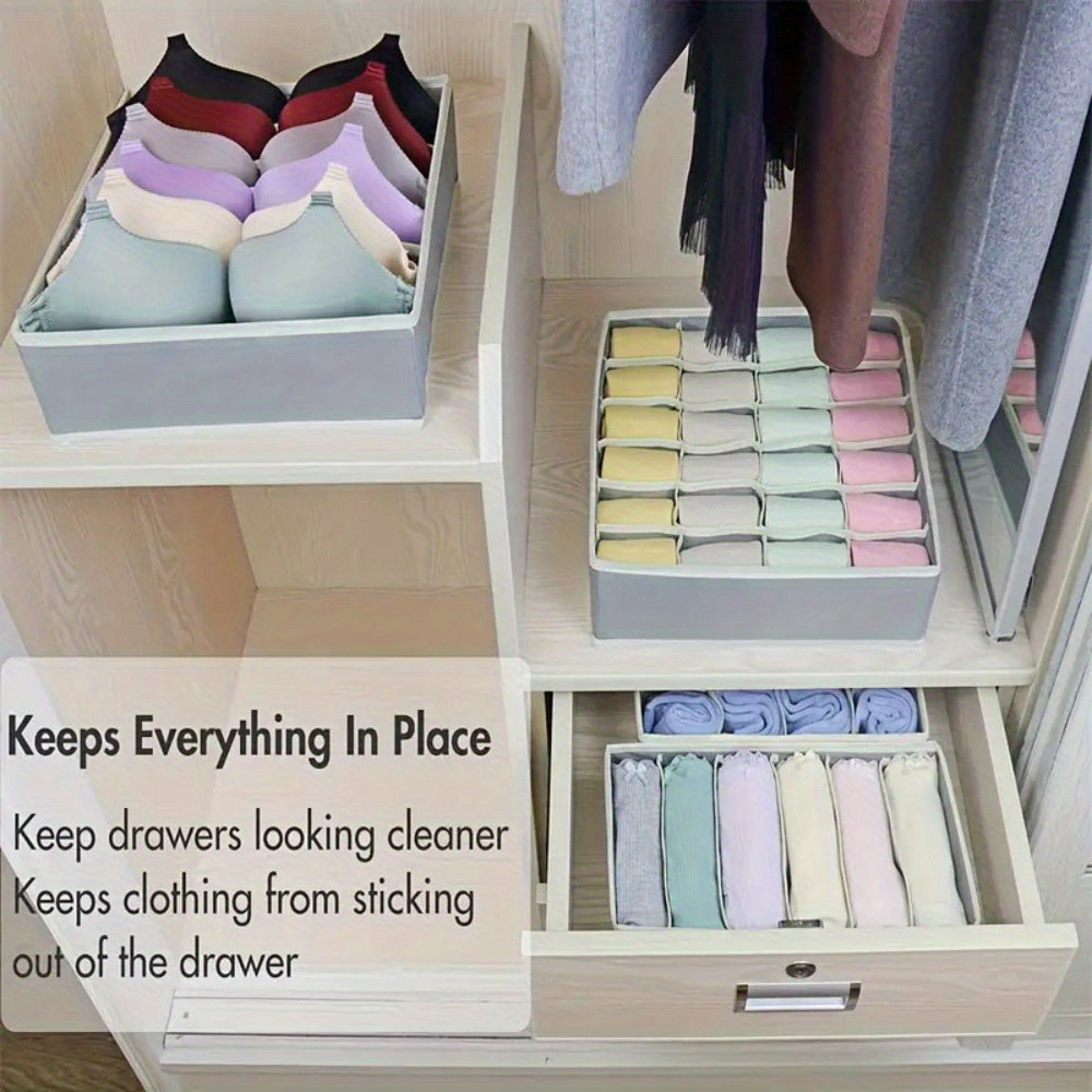 Large Capacity Closet Organizer for Bras Underwear Socks with Foldable Fabric Drawer