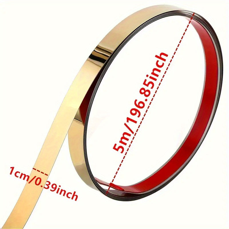 5M Stainless Steel Wall and Ceiling Decor Roll Modern Mirror Finish for Living Room