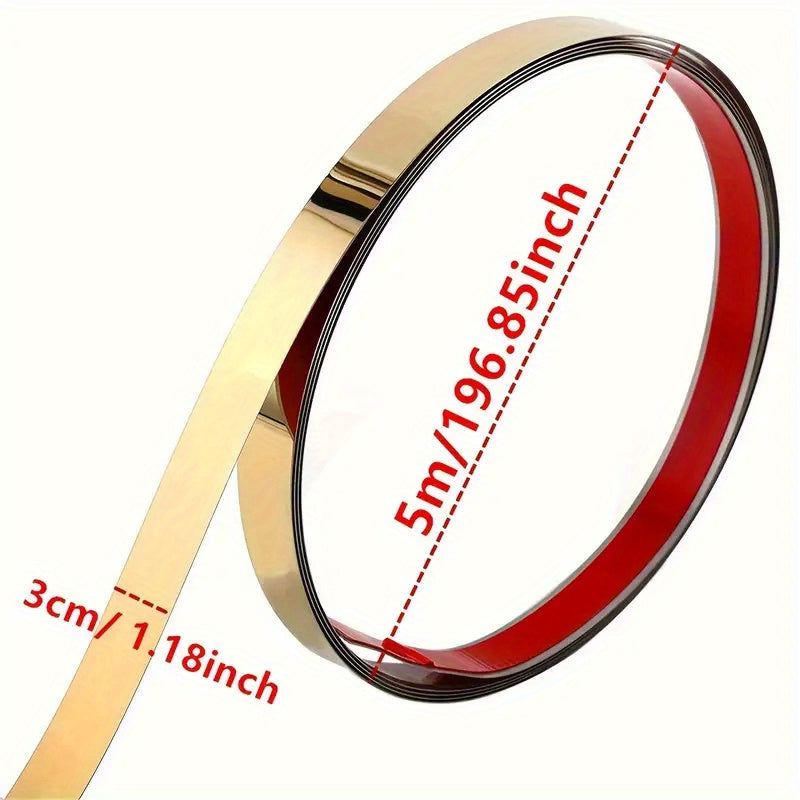 5M Stainless Steel Wall and Ceiling Decor Roll Modern Mirror Finish for Living Room