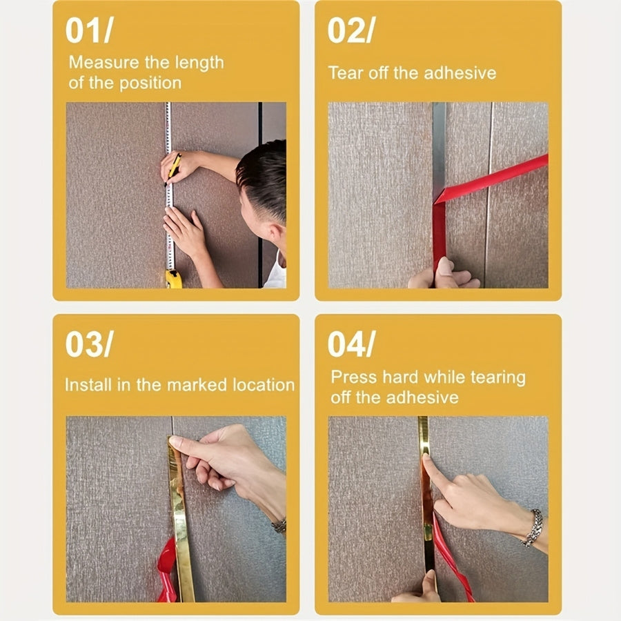 5M Stainless Steel Wall and Ceiling Decor Roll Modern Mirror Finish for Living Room