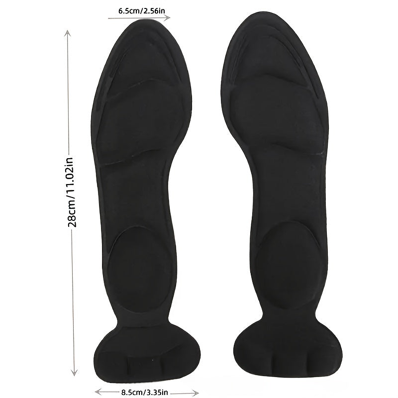 Unisex Memory Foam Insoles Non-Slip Comfort Support Black Beige