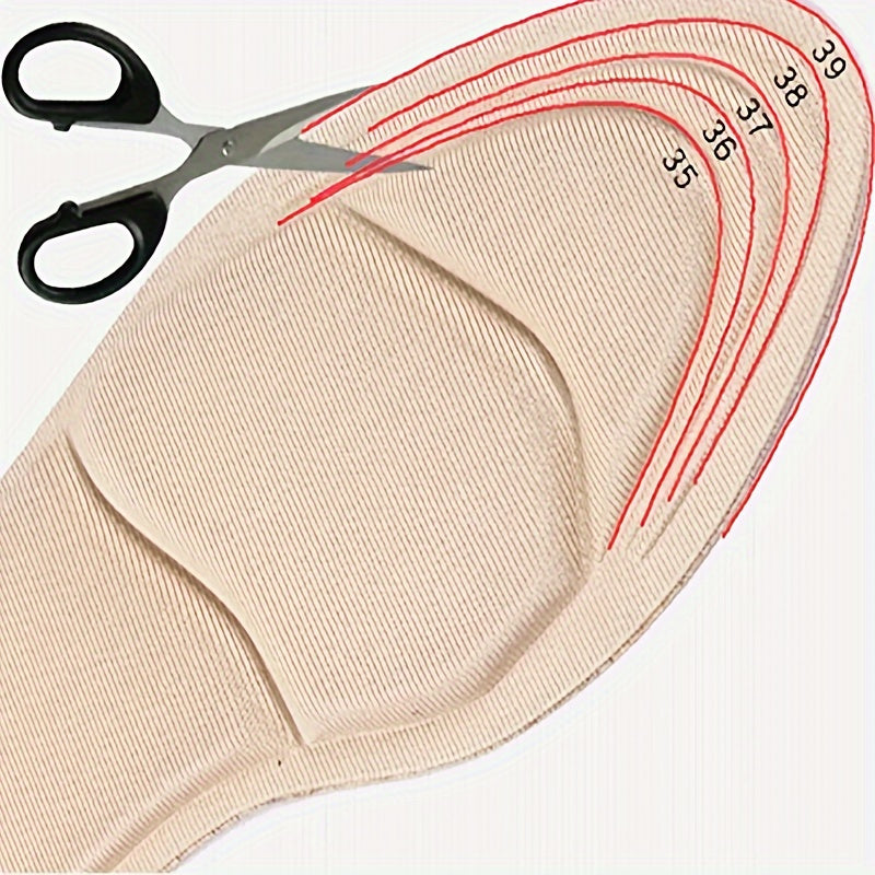 Unisex Memory Foam Insoles Non-Slip Comfort Support Black Beige