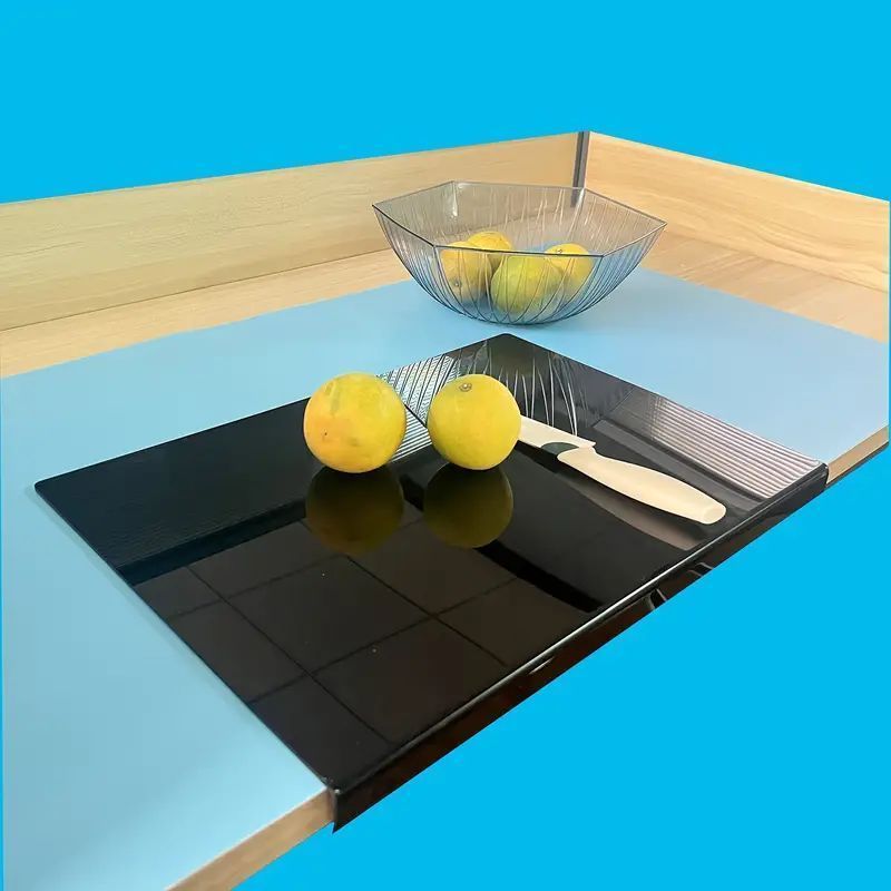 Acrylic Cutting Board with Non-Slip Surface and Edge Lip for Kitchen Use