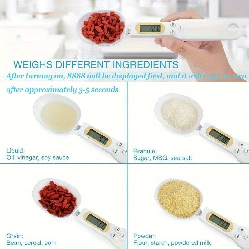 Digital Measuring Spoon Kitchen Scale Pet Food Scoop Tea Milk Powder 0.1g-500g