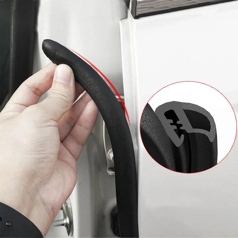 Car Door Edge Seal Strip Rubber B-Pillar Weatherstrip Waterproof Soundproof 2m
