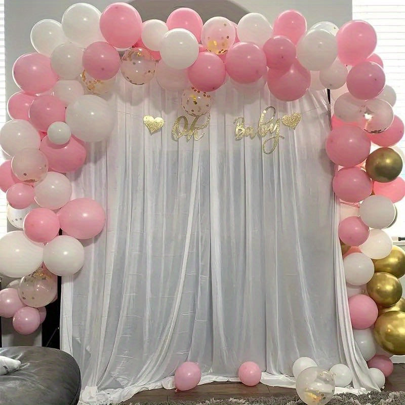 Set de globos de macarón rosa y blanco para cumpleaños, bodas y fiestas, 40 piezas