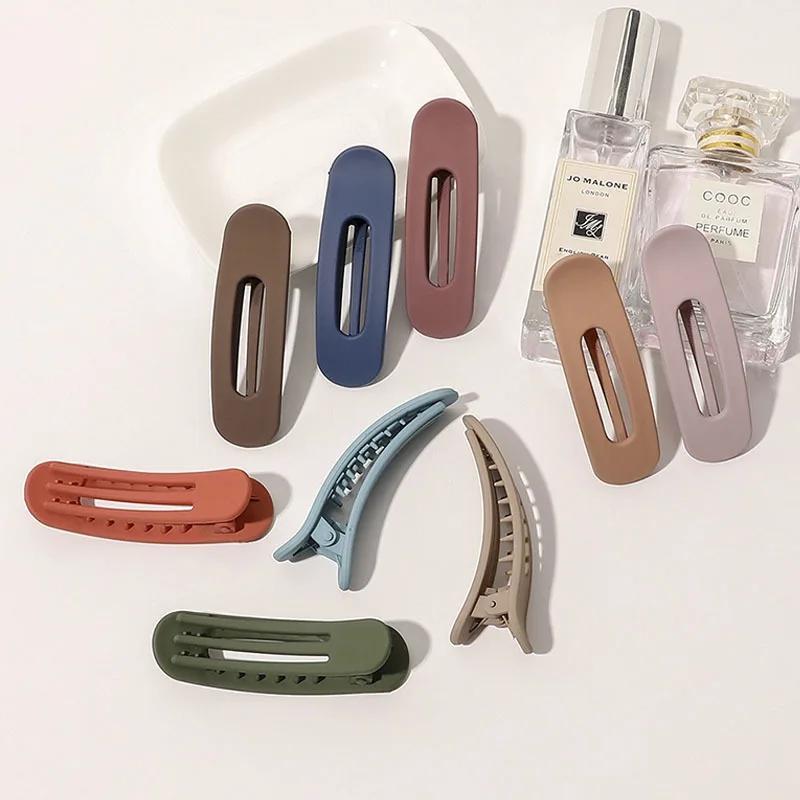 Women Frosted Acrylic Hair Clip Toothed Barrette Elegant Hair Accessory