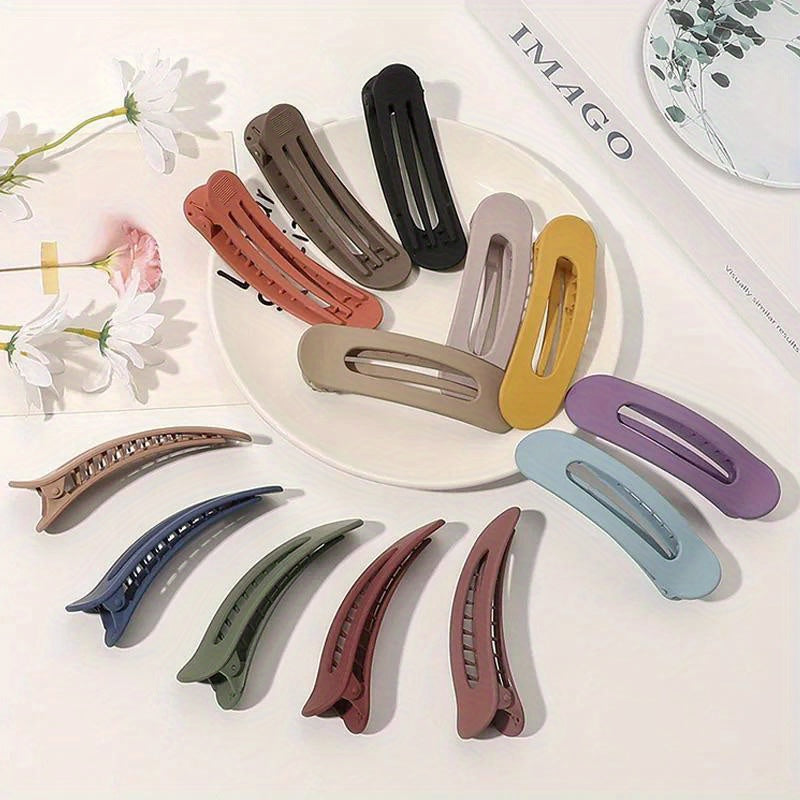 Women Frosted Acrylic Hair Clip Toothed Barrette Elegant Hair Accessory