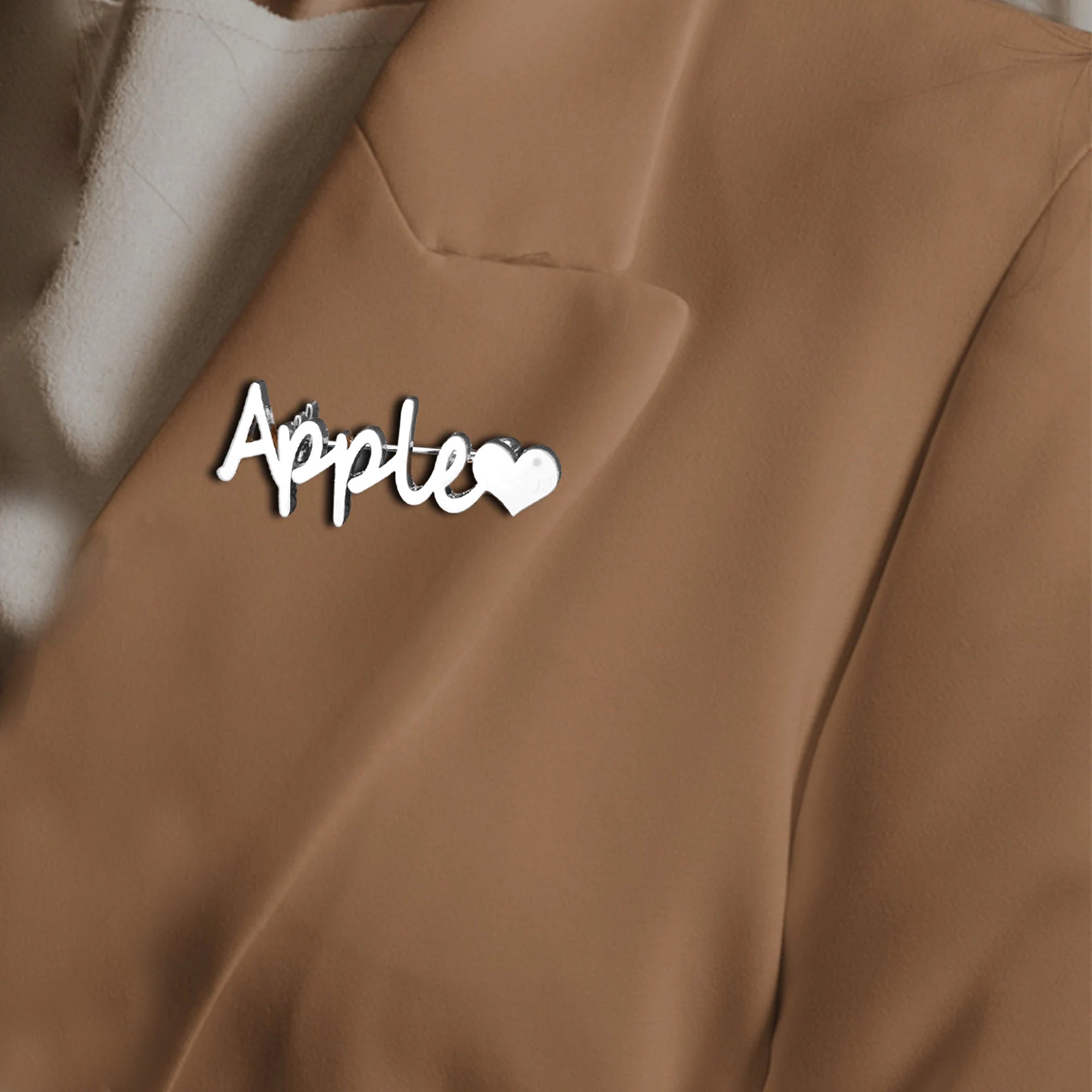 Stainless Steel Custom Name Brooch for Women Men Gift for Mom Dad Bridesmaid