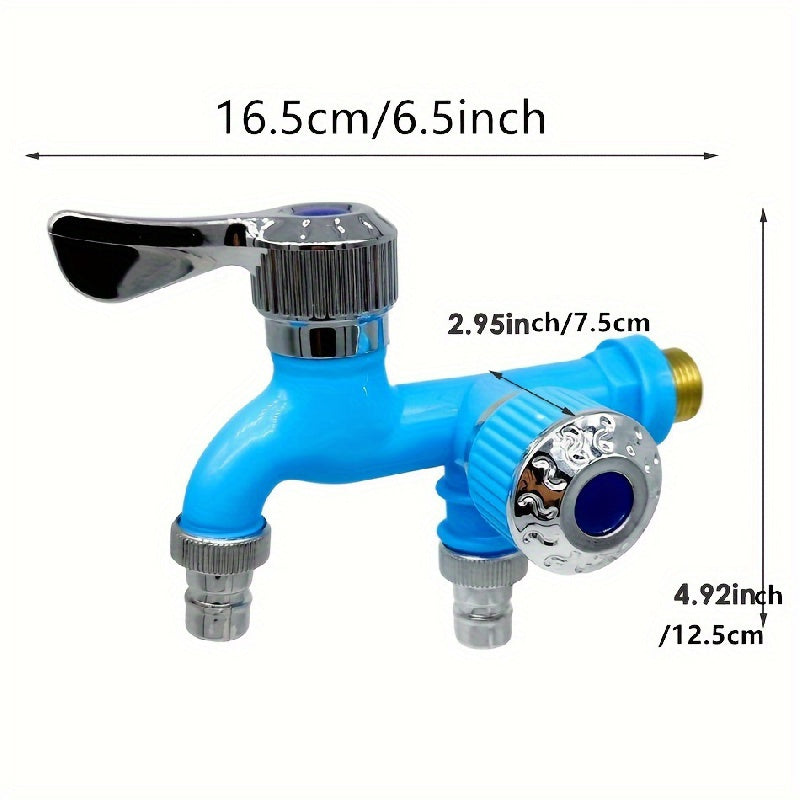 Grifo de doble boquilla de plástico para instalación en balcón, baño y piscina