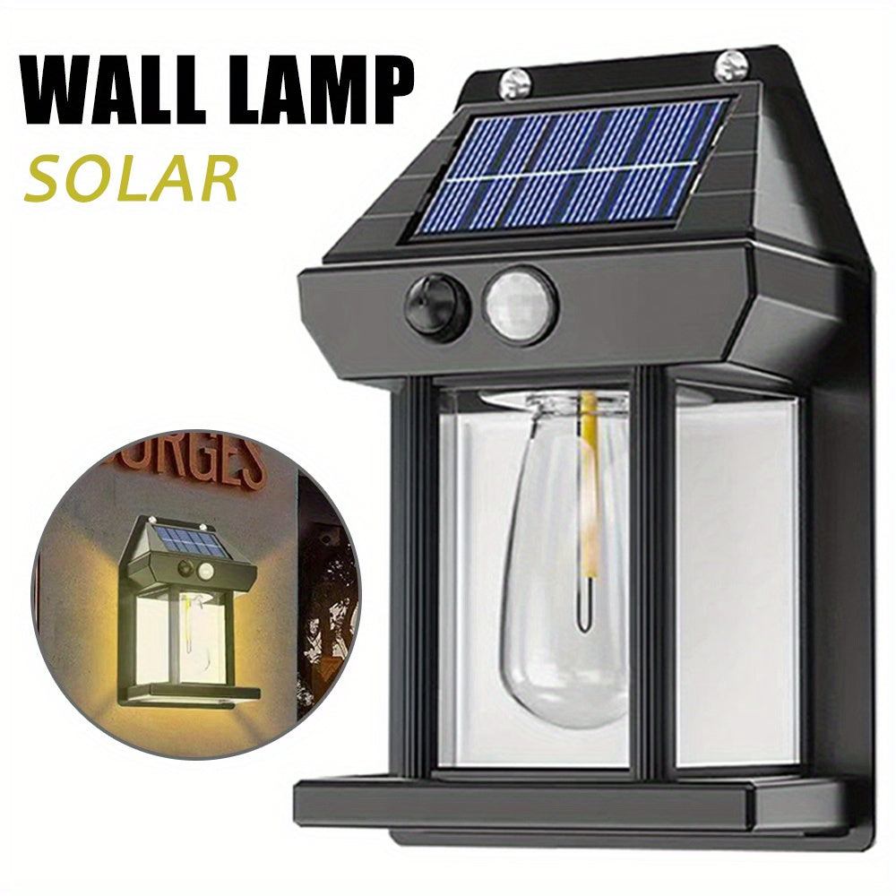 Outdoor Solar Motion Light 3 Modes Warm White Wall Garage Porch