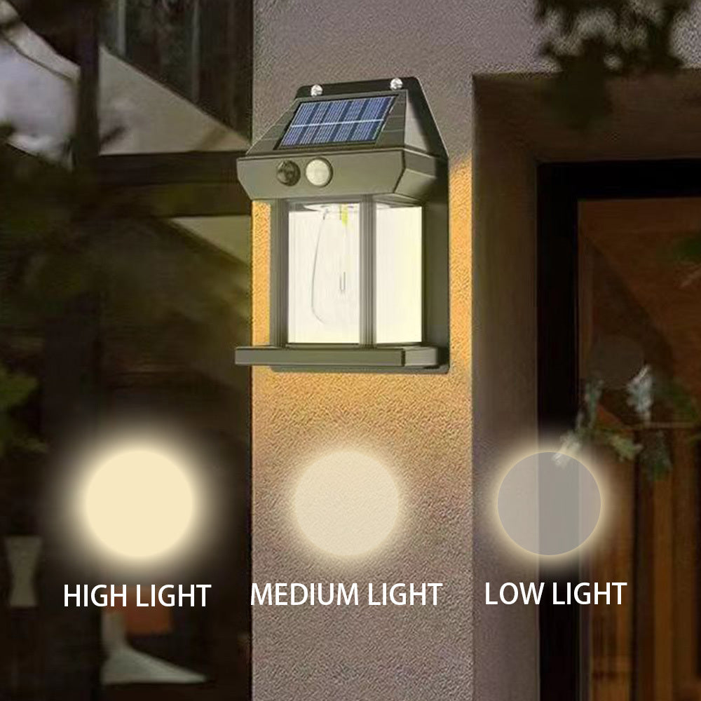 Outdoor Solar Motion Light 3 Modes Warm White Wall Garage Porch