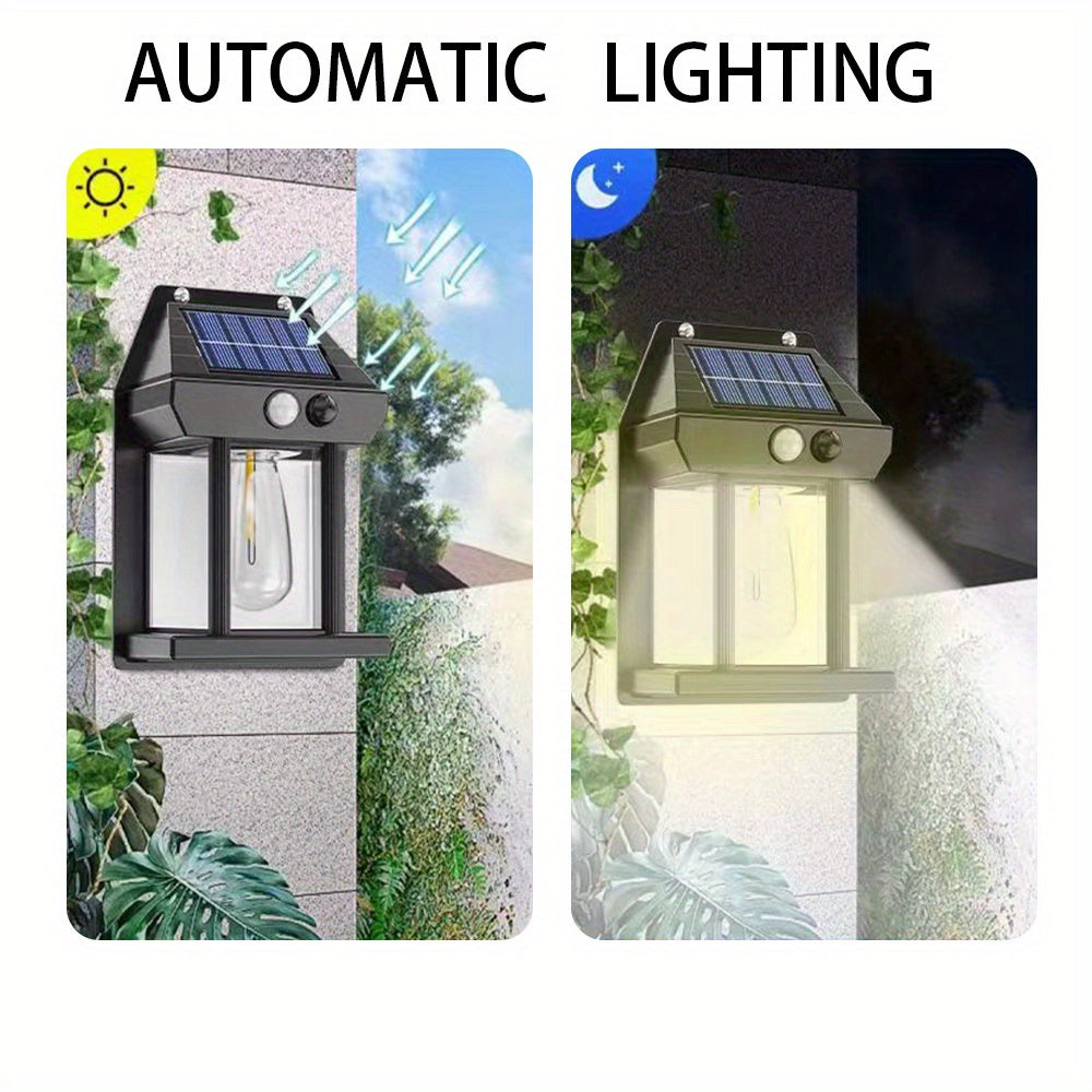 Outdoor Solar Motion Light 3 Modes Warm White Wall Garage Porch