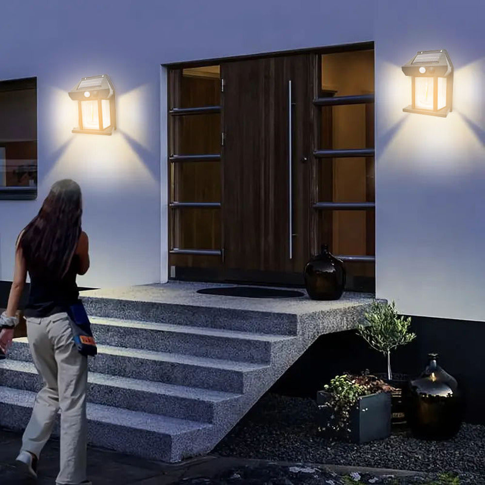 Outdoor Solar Motion Light 3 Modes Warm White Wall Garage Porch