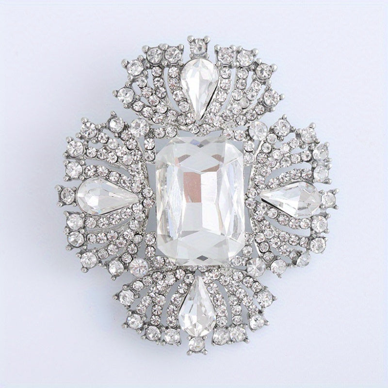 Elegant Rhinestone Brooch for Women, Sparkling Jewelry Accessory
