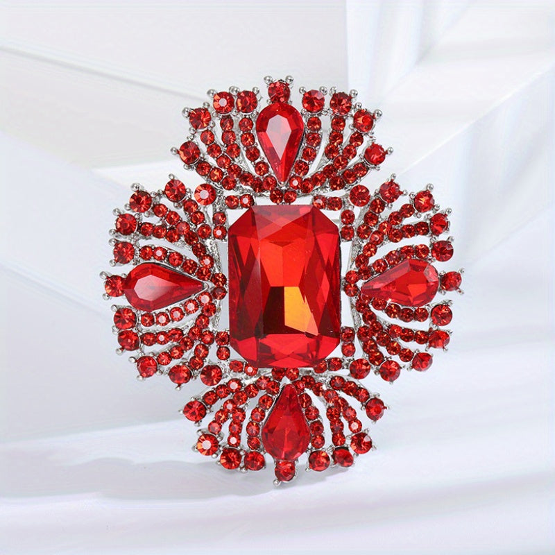 Elegant Rhinestone Brooch for Women, Sparkling Jewelry Accessory