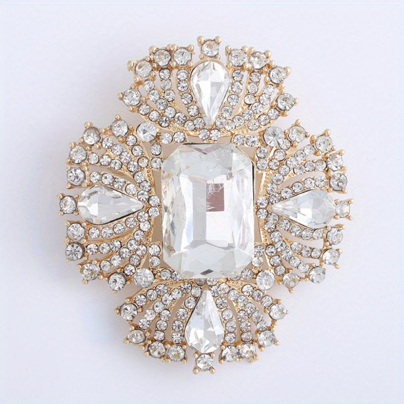 Elegant Rhinestone Brooch for Women, Sparkling Jewelry Accessory